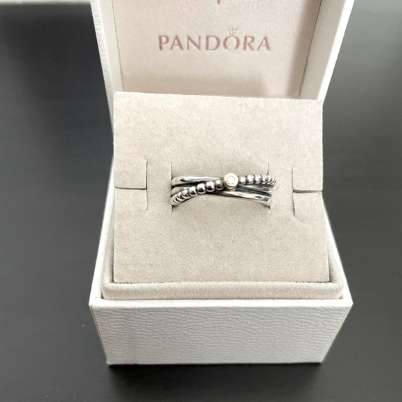 Pandora two tone diamond ring - Picture 1 of 4